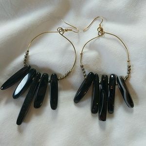 Black stone earrings